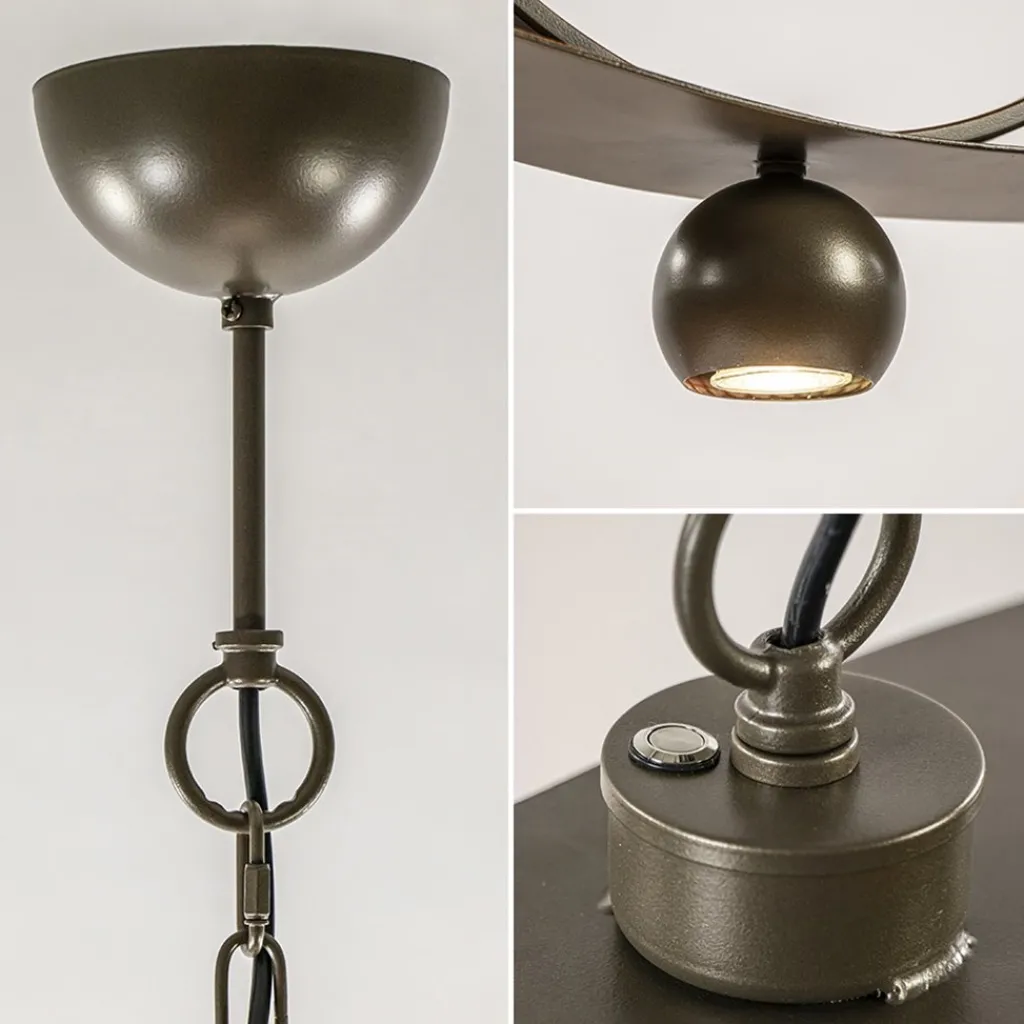 Straluma Ovale hanglamp brons metaal E27 + GU10> Hanglampen|Eettafellampen