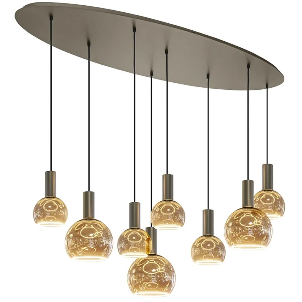 Straluma Ovale hanglamp platinum exclusief E27 lichtbronnen> Eettafellampen|Kantoorverlichting