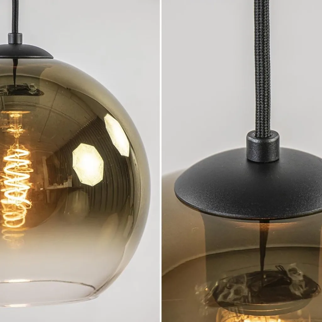 Straluma Ovale 5-lichts hanglamp met glazen bollen gold gradient> Eettafellampen|Pendel Lampen