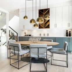 Straluma Ovale 5-lichts hanglamp met glazen bollen gold gradient><noscript><img width=