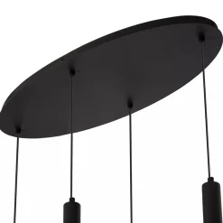 Straluma Ovale 4-lichts hanglamp zwart met mat zwart glas></noscript> Eettafellampen|Pendel Lampen