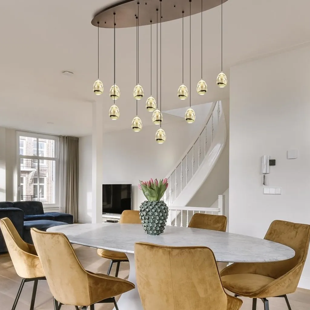 Straluma Ovale 12-lichts LED hanglamp Golden Egg> Hanglampen|Eettafellampen