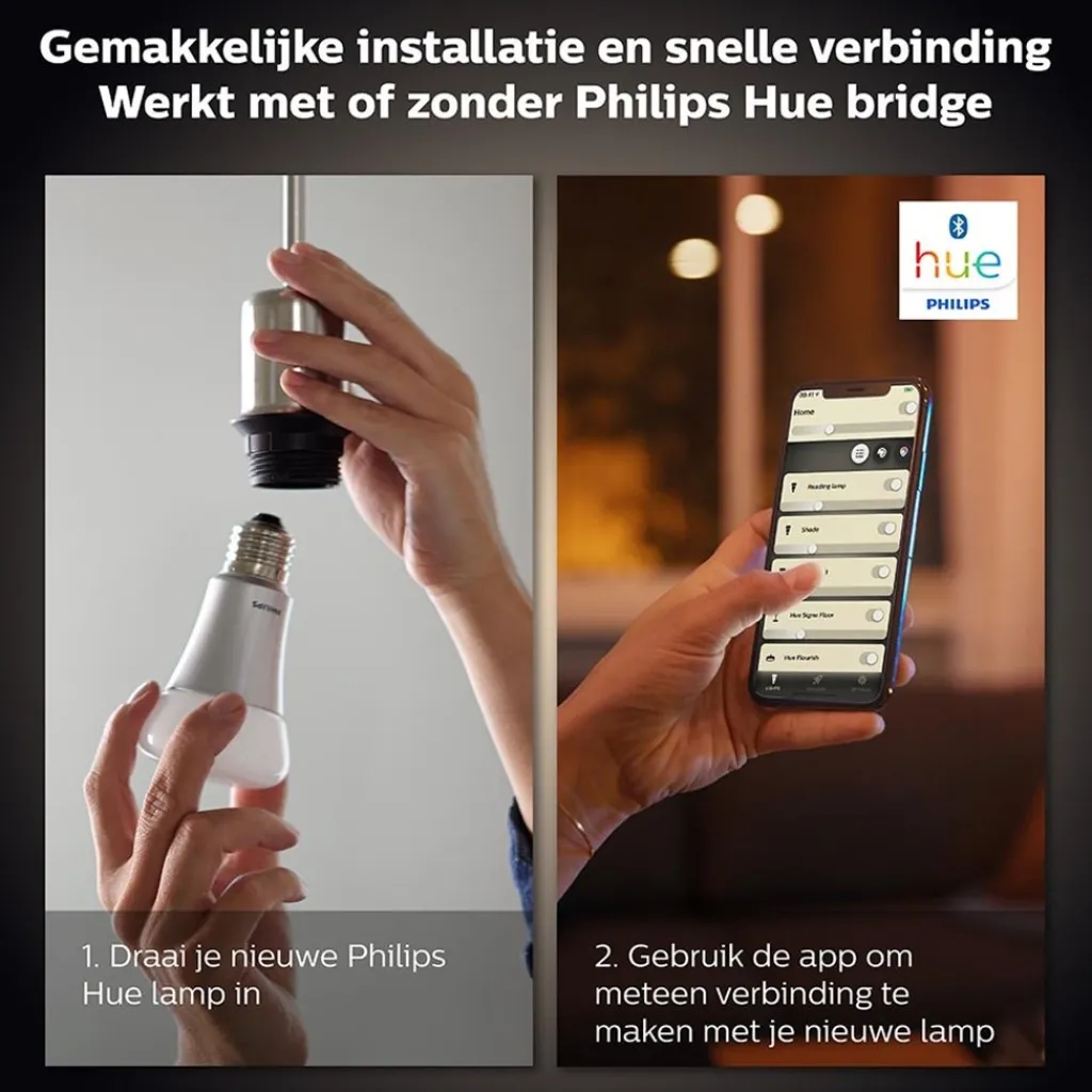 Straluma Philips Hue e27 2-pack mat 2700k> Smart lampen|Philips Hue