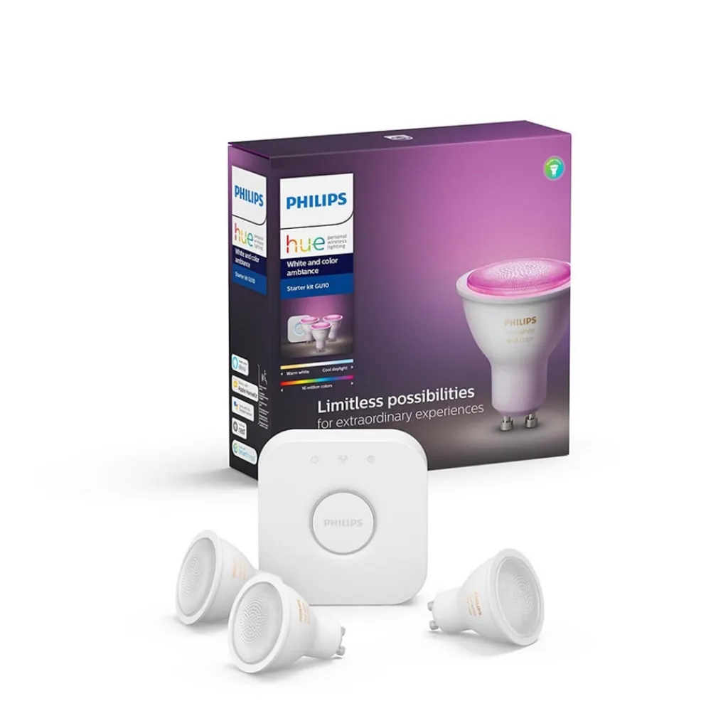 Straluma Philips Hue kit 3xgu10 color+ bridge> Smart lampen|Philips Hue
