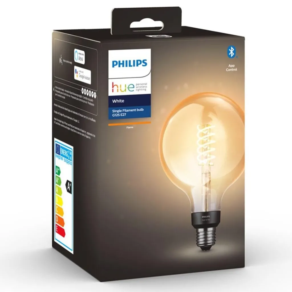 Straluma Philips Hue 7w e27 globe gold 125mm 2100k> Smart lampen|Philips Hue