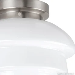 Straluma Plafondl. nikkel wit glas, keuken-hal></noscript> Plafonnières|Woonkamerlampen