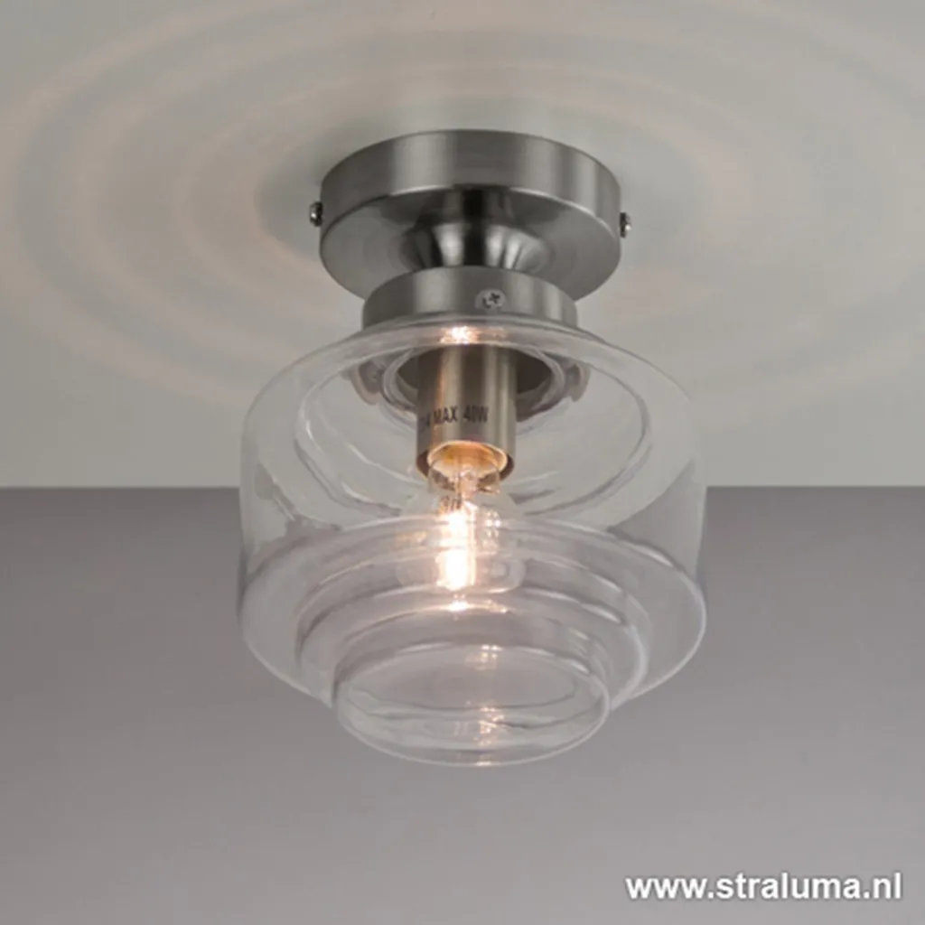 Straluma Plafondlamp Art Deco klein helder glas> Plafonnières|Keukenverlichting