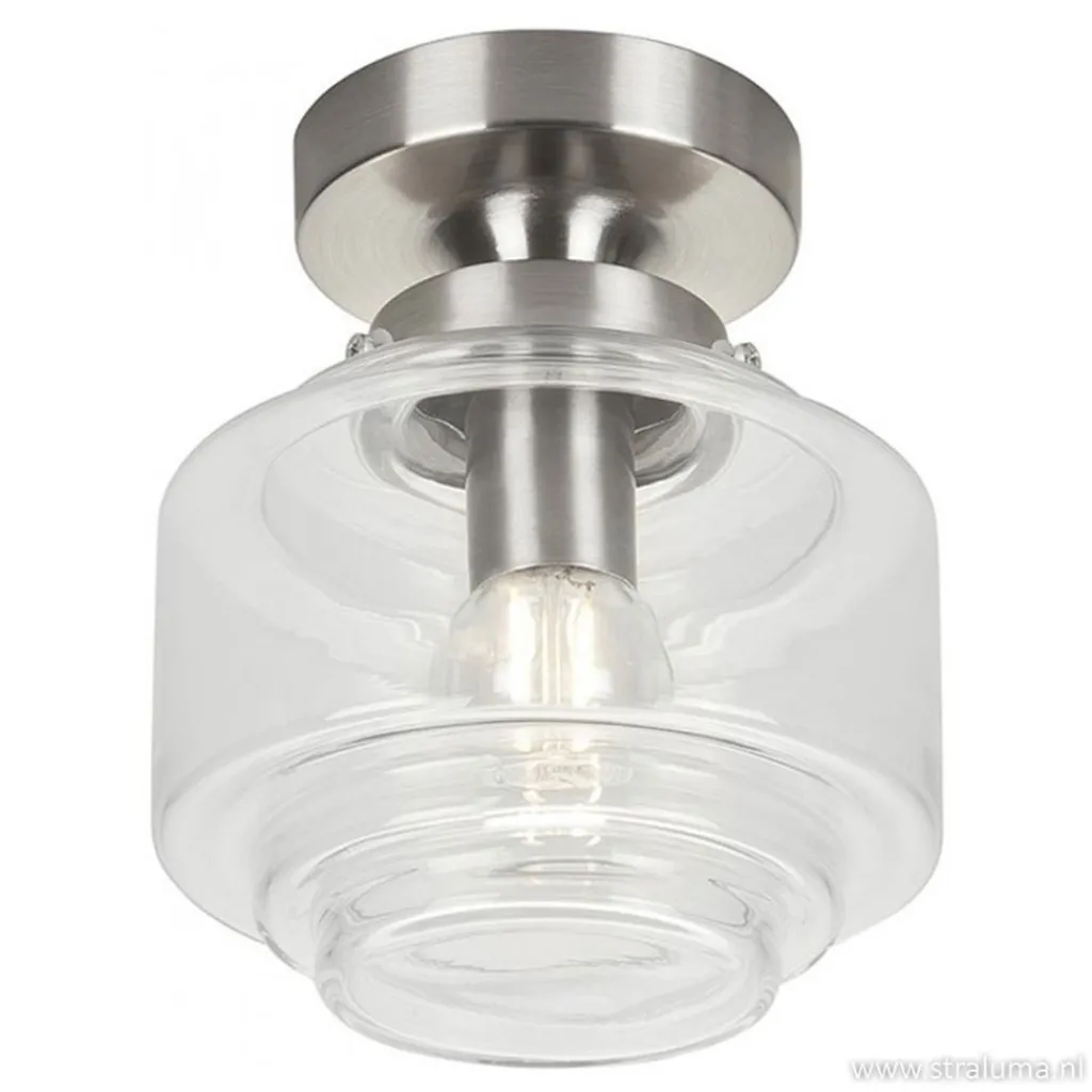 Straluma Plafondlamp Art Deco klein helder glas> Plafonnières|Keukenverlichting