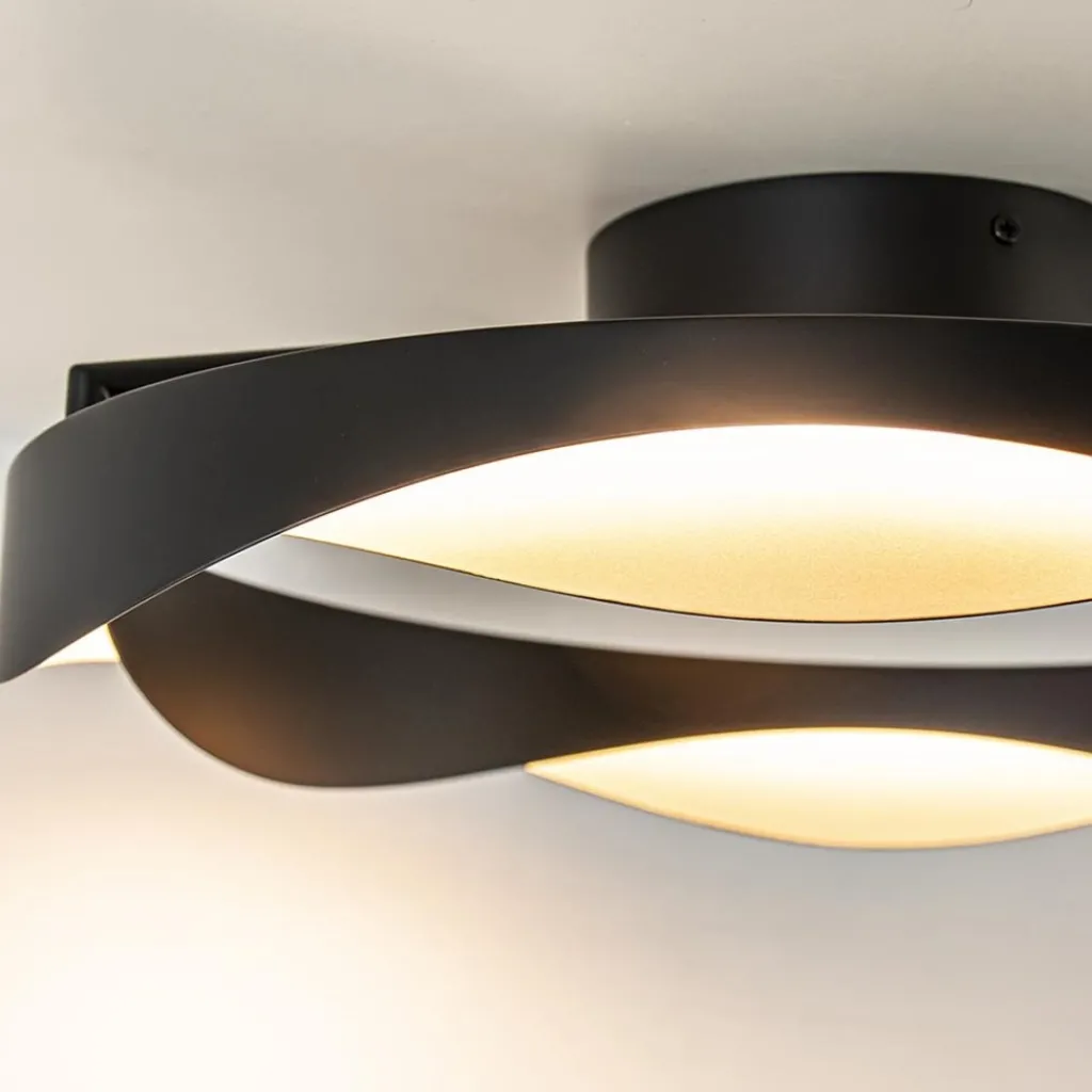 Straluma Plafondlamp Ascoli ring zwart/matgoud> Plafondlampen|Woonkamerlampen