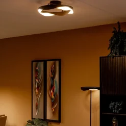 Straluma Plafondlamp Ascoli ring zwart/matgoud><noscript><img width=