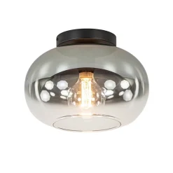 Straluma Plafondlamp Bellini zwart/smoke gradient glas> Plafondlampen|Retro Verlichting