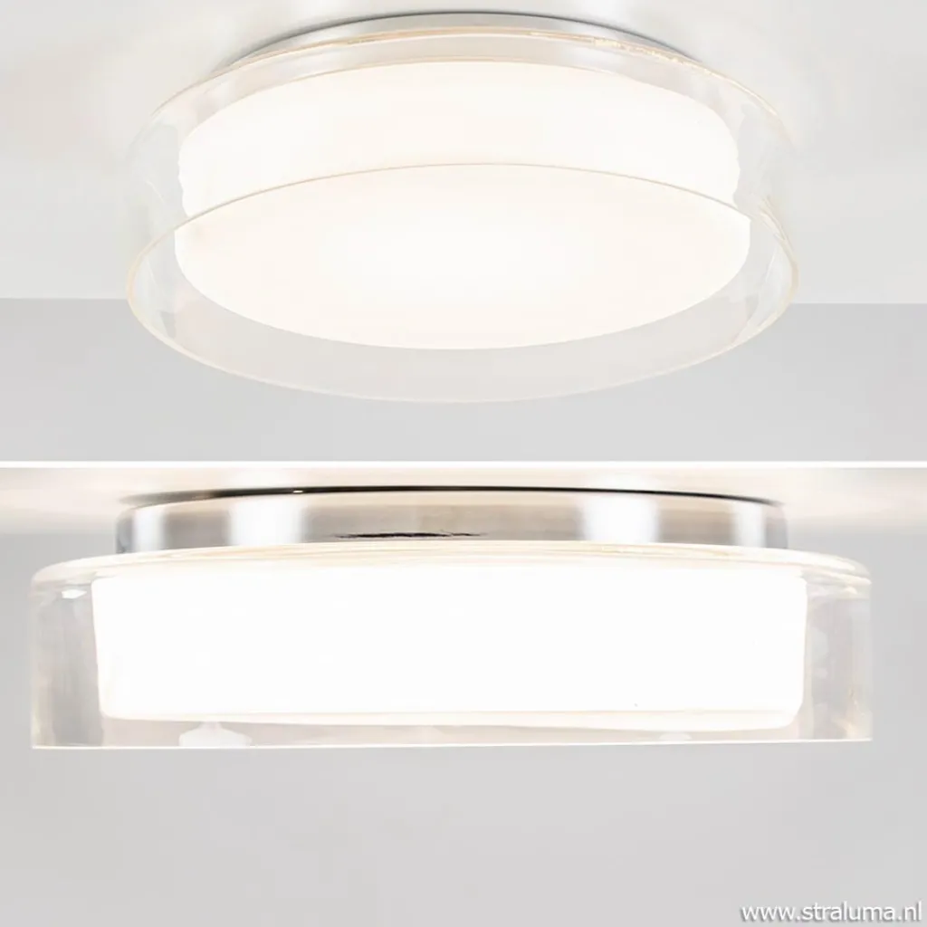 Straluma Plafondlamp chroom/clear IP44 3-step dim> Plafondlampen|Plafonnières