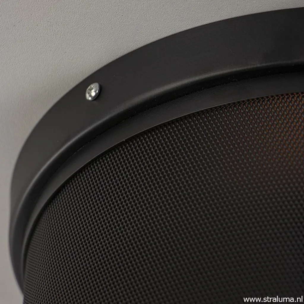 Straluma Plafondlamp cilinder gaas zwart 30cm> Slaapkamerlampen|Keukenverlichting