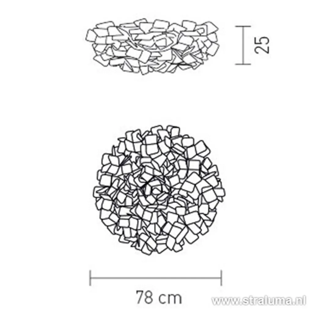 Straluma **Plafondlamp Clizia 78cm fumé> Plafondlampen|Plafonnières