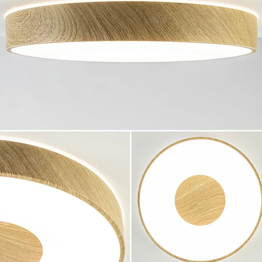 Straluma Plafondlamp Coin 50 hout + remote CCT> Plafondlampen|Plafonnières