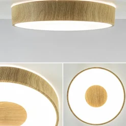 Straluma Plafondlamp Coin 38 hout + remote CCT><noscript><img width=