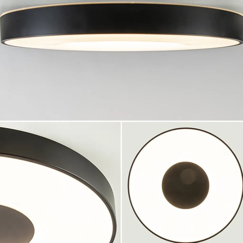 Straluma Plafondlamp Coin 65 zwart + remote> Plafondlampen|Plafonnières