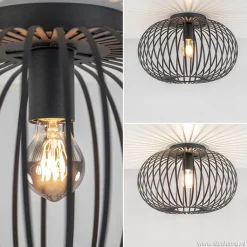 Straluma Plafondlamp donut draad zwart 40cm><noscript><img width=