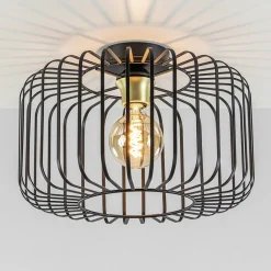 Straluma Plafondlamp draad cilinder zwart/brons> Draadlampen|Halverlichting