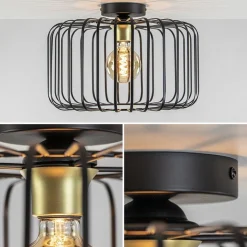 Straluma Plafondlamp draad cilinder zwart/brons><noscript><img width=