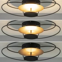 Straluma Plafondlamp Fiore zwart/goud 3-step dim></noscript> Plafondlampen|Plafonnières