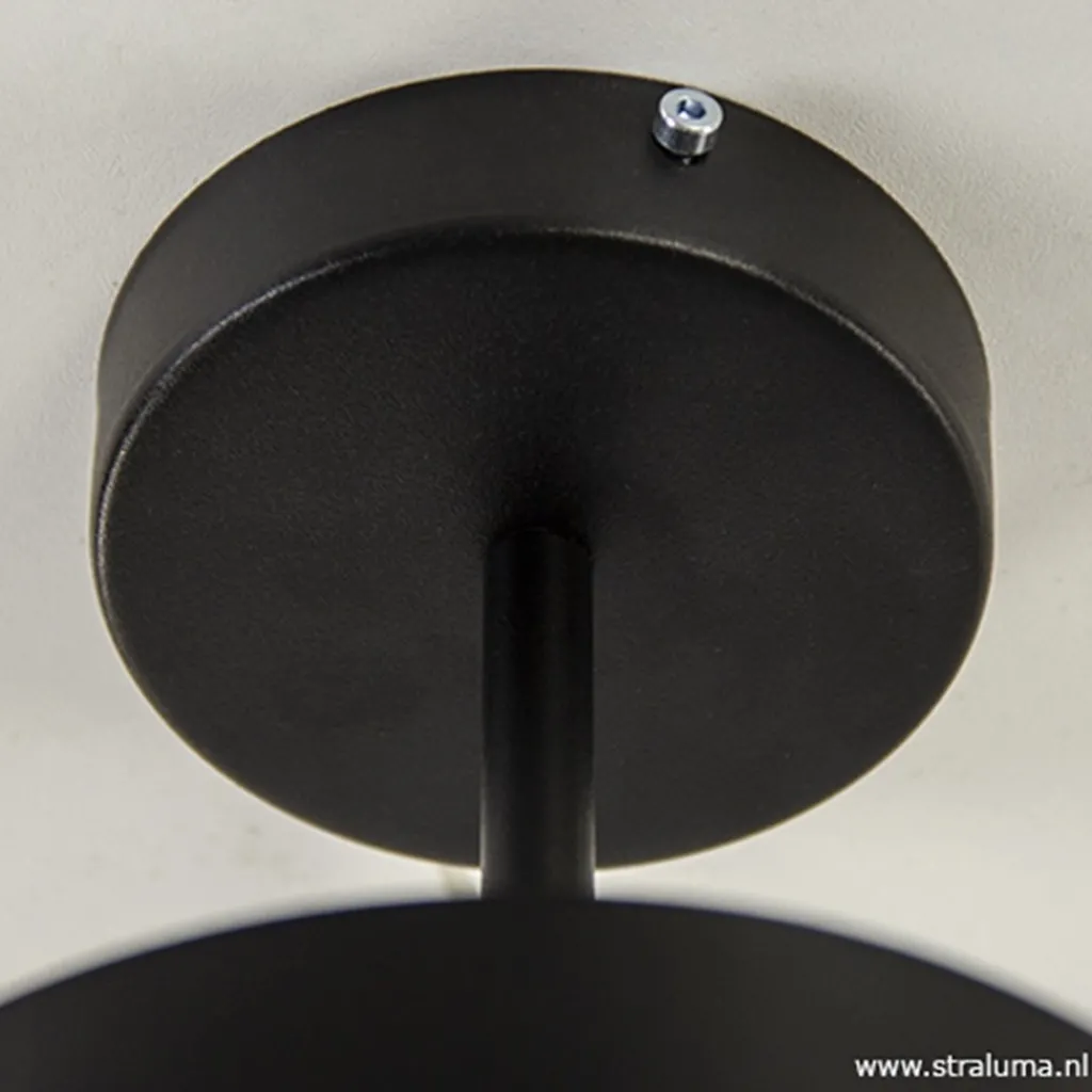 Straluma Plafondlamp Frez zwart metaal> Woonkamerlampen|Slaapkamerlampen