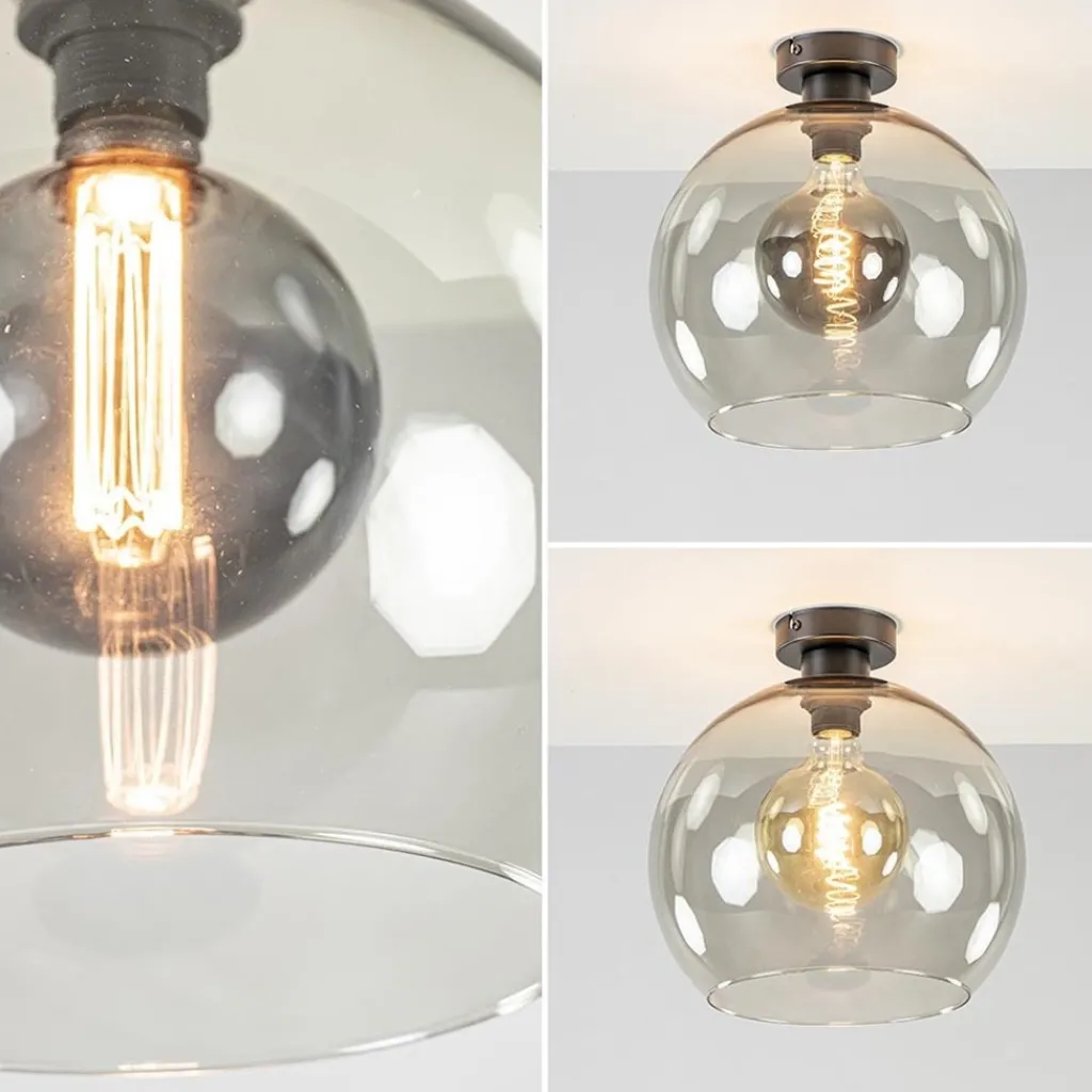 Straluma Plafondlamp globe smoke glas 30cm> Woonkamerlampen|Slaapkamerlampen