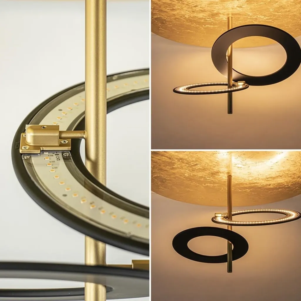 Straluma Plafondlamp Hula Hoop gold leaf/black> Plafondlampen|Eetkamerverlichting
