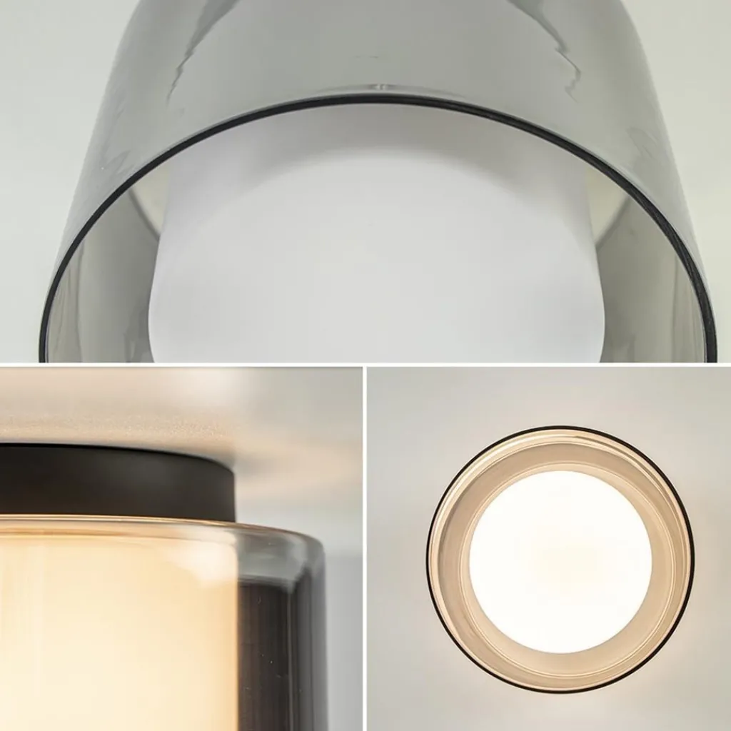 Straluma Plafondlamp Ice 23cm zwart/smoke IP44> Keukenverlichting|Badkamerverlichting