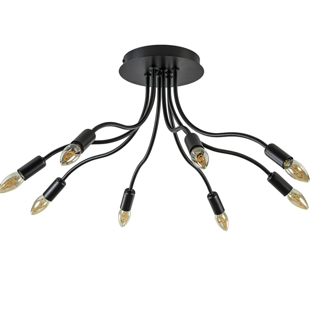 Straluma Plafondlamp Kraken klein 8-armen zwart> Plafondlampen|Klassieke Verlichting