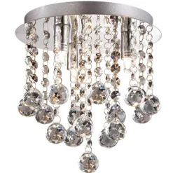 Straluma Plafondlamp kristal bollen + chroom 22cm> Plafonnières|Woonkamerlampen