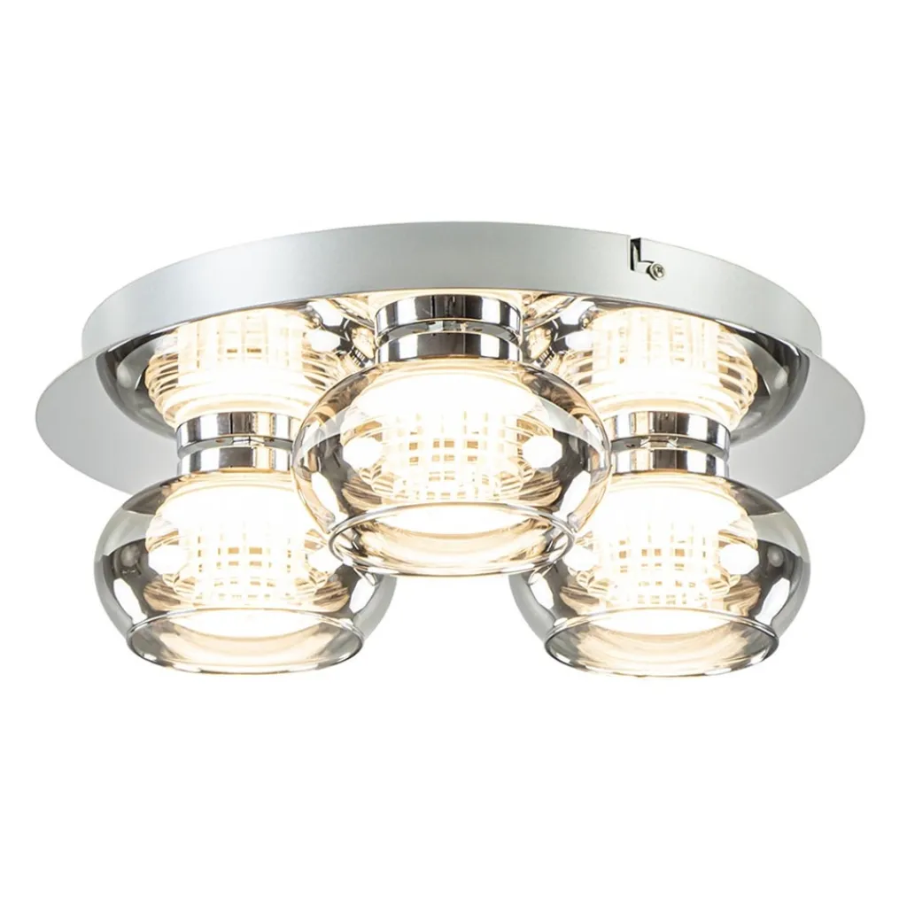 Straluma Plafondlamp 3-L chroom/smoke 3-step dim.> Plafondlampen|Halverlichting