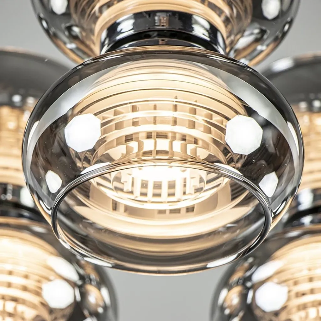 Straluma Plafondlamp 3-L chroom/smoke 3-step dim.> Plafondlampen|Halverlichting