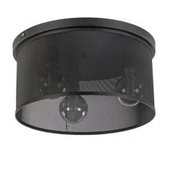 Straluma Plafondlamp 3L cilinder gaas zwart 44cm> Slaapkamerlampen|Keukenverlichting