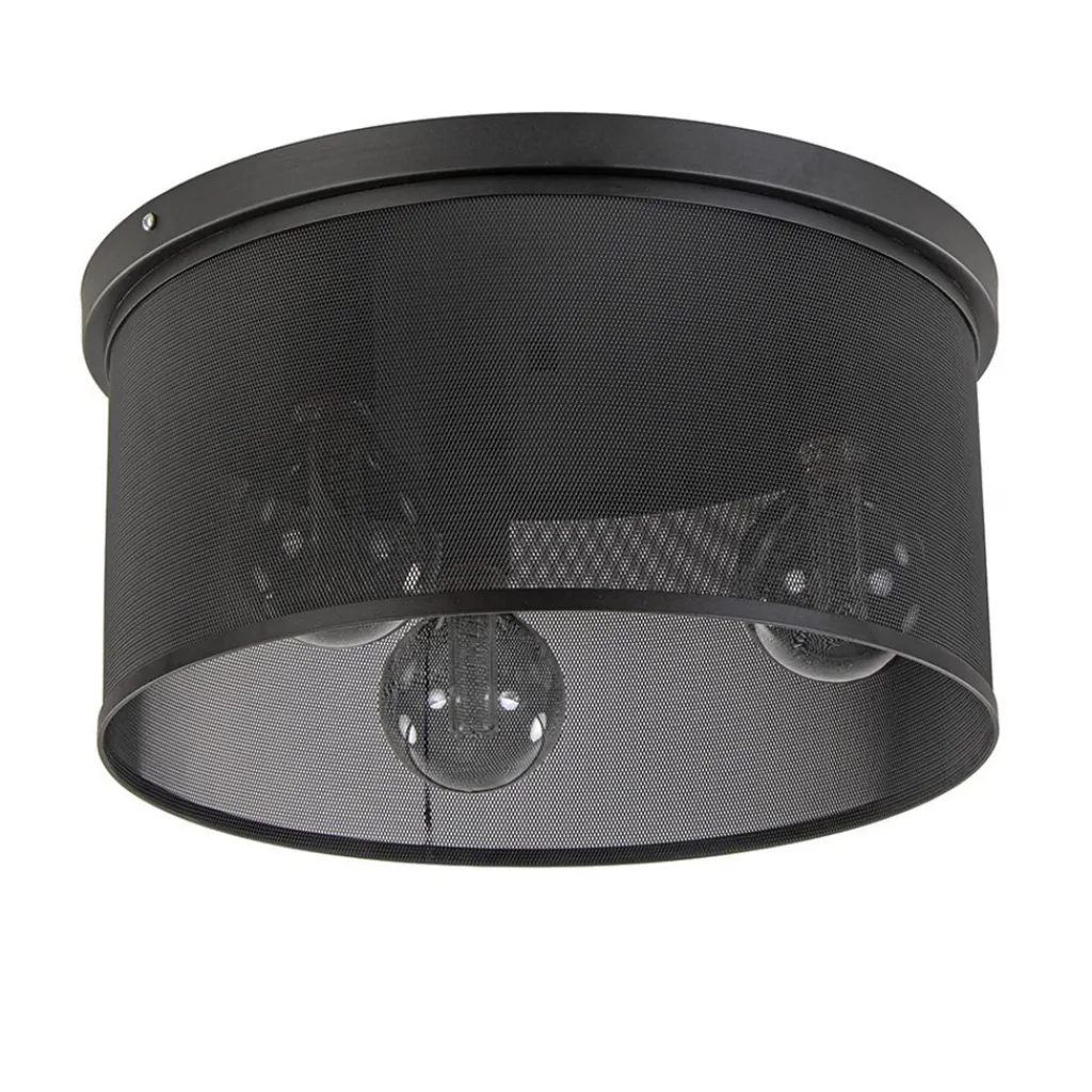 Straluma Plafondlamp 3L cilinder gaas zwart 44cm> Slaapkamerlampen|Keukenverlichting