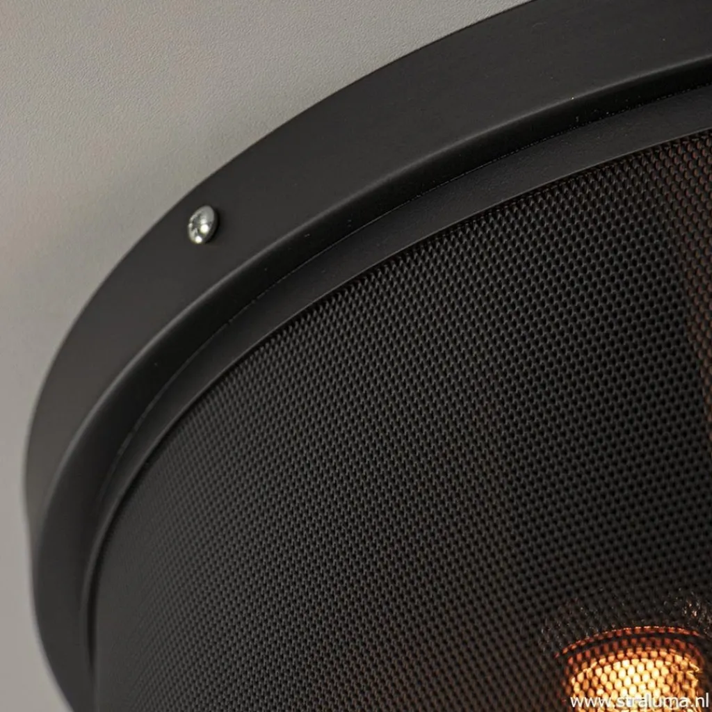 Straluma Plafondlamp 3L cilinder gaas zwart 44cm> Slaapkamerlampen|Keukenverlichting