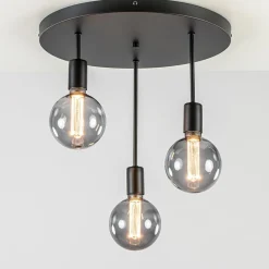 Straluma Plafondlamp 3-lichts zwart ex. e27> Halverlichting|Plafondlampen