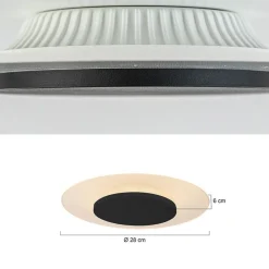 Straluma Plafondlamp Lido zwart 29cm indirect></noscript> Plafondlampen|Plafonnières