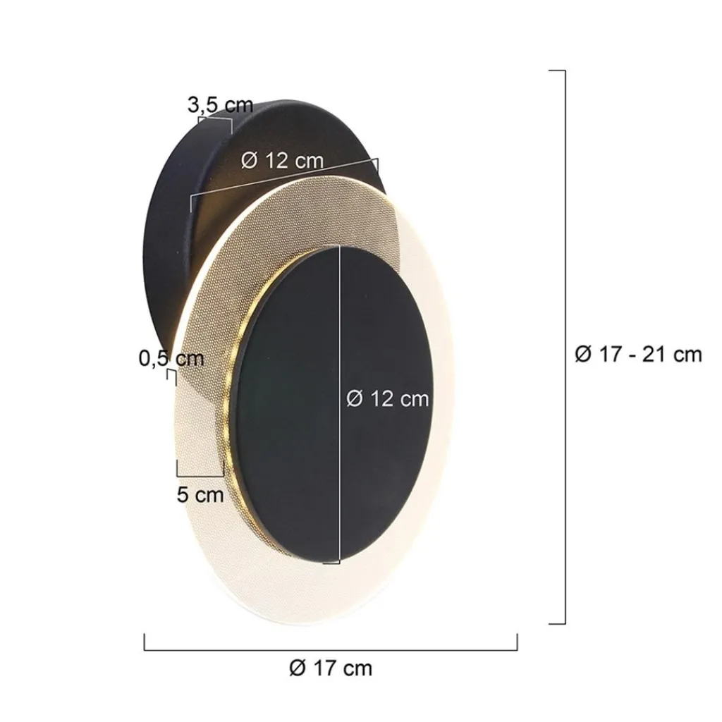 Straluma Plafondlamp Lido zwart 17cm indirect> Plafondlampen|Wandlampen