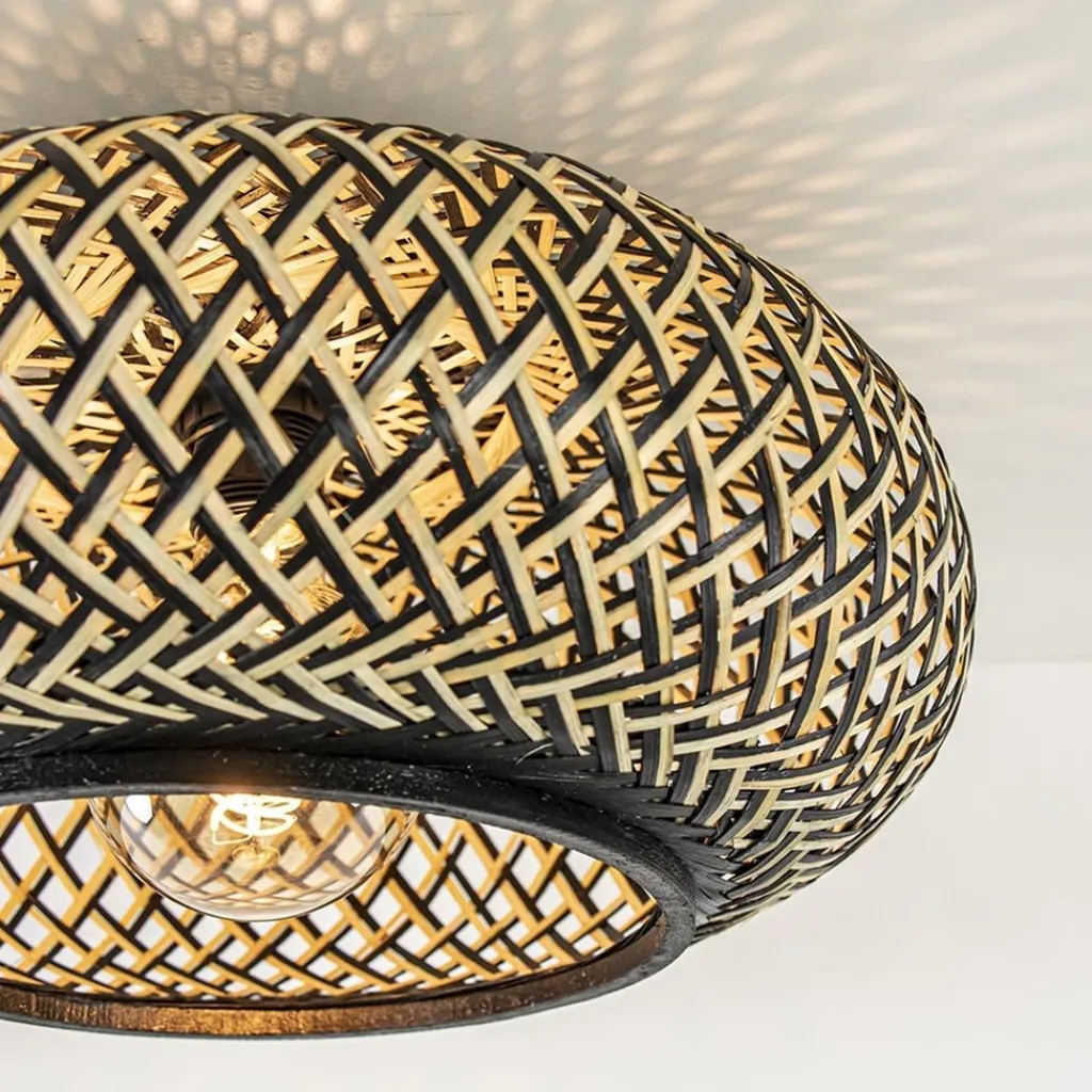 Straluma Plafondlamp Maze bamboe/zwart 40cm> Woonkamerlampen|Slaapkamerlampen