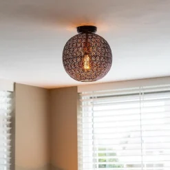 Straluma Plafondlamp Oronero bol zwart/goud 30cm><noscript><img width=