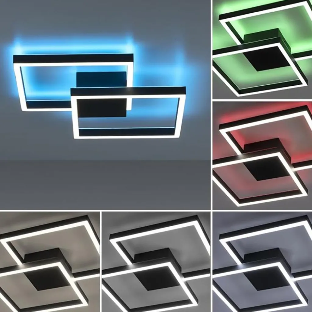 Straluma Plafondlamp Q-Marko smart vierk.zwart rgb/cct> Plafondlampen|Smart lampen