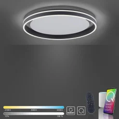 Straluma Plafondlamp Q-Vito 59 zwart smart+remote> Plafondlampen|Smart lampen