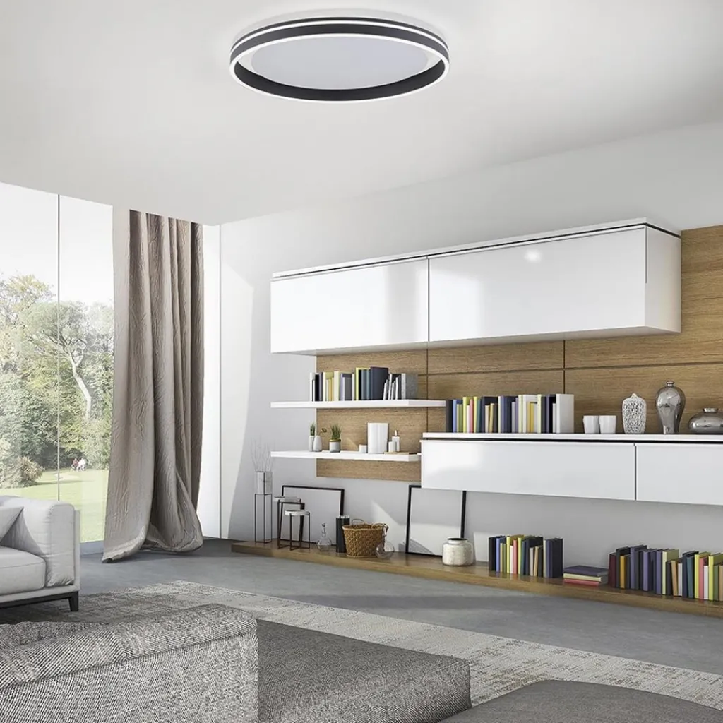 Straluma Plafondlamp Q-Vito 59 zwart smart+remote> Plafondlampen|Smart lampen