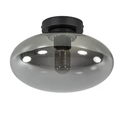 Straluma Plafondlamp Reflexion zwart+smoke glas> Plafondlampen|Retro Verlichting