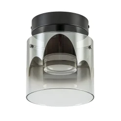 Straluma Plafondlamp Salerno zwart/smoke glas> Plafondlampen|Woonkamerlampen