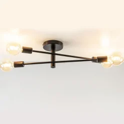 Straluma Plafondlamp Sticks 4L zwart excl. e27> Wandlampen|Woonkamerlampen