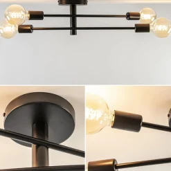 Straluma Plafondlamp Sticks 4L zwart excl. e27></noscript> Wandlampen|Woonkamerlampen