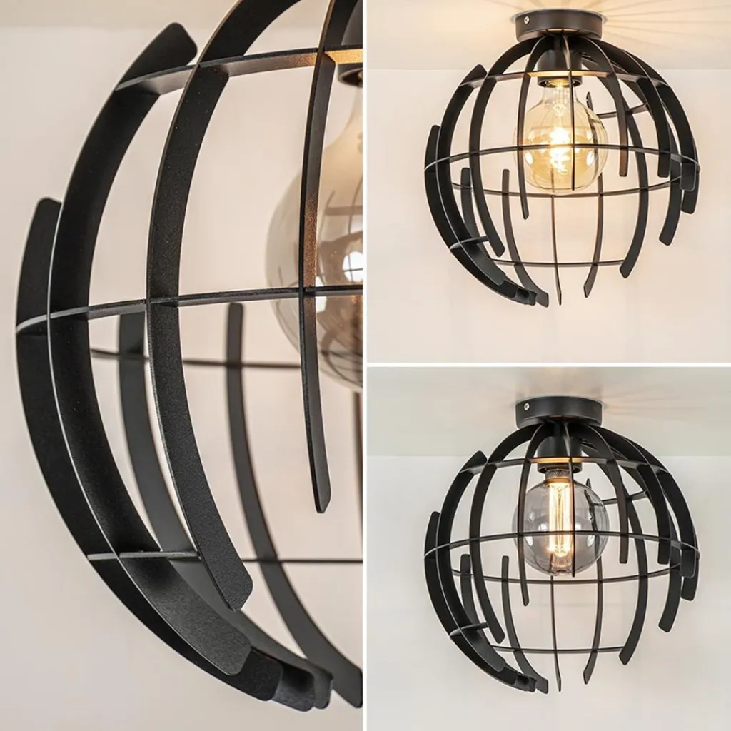 Straluma Plafondlamp Terra 35cm zwart> Industriële Verlichting|Woonkamerlampen