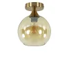 Straluma Plafondlamp toilet goud met amber glas> Kantoorverlichting|Plafondlampen